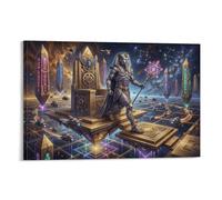 ASDFGHJKLZA Sci-Fi Egyptian Pharaoh Impression Sur Toile Sans Cadre Modern HD Tableaux Art Mural Affiche Pour Salon, Chambre, Bureau, Cadeau 08x12inch(20x30cm)