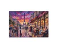 ASDFGHJKLZA Tour de Paris romantique Affiche Toile Sans Cadre Modern HD Tableaux Art Mural Décoration D'intérieur Pour Salon, Bureau, Cadeau 20x30inch(50x75cm)