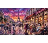 ASDFGHJKLZA Tour de Paris romantique Affiche Toile Sans Cadre Modern HD Tableaux Design Art Mural Décoration Pour Salon, Chambre, Cadeau 12x18inch(30x45cm)