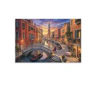 ASDFGHJKLZA Venise romantique Affiche Toile Sans Cadre Modern HD Tableaux Art Mural Décoration Pour Salon, Chambre, Bureau, Cadeau 20x30inch(50x75cm)