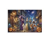 ASDFGHJKLZA Village Halloween Magique Tableau Toile Décoration Murale Salon Sorcière Chevalier Art Mural Deco 08x12inch(20x30cm)