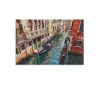 ASDFGHJKLZA Vue sur les canaux de Venise Art Mural Toile Sans Cadre Modern HD Tableau Affiche Pour Salon, Bureau Décoration D'intérieur, Cadeau 20x30inch(50x75cm)