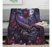 ASDFGHJKLZA Zodiaque Scorpion Impression 3D Gothique mystérieux Flanelle Plaid Couverture Douce Moelleuse Peluche Canapé Lit Garçons Enfants Adultes Cadeau Respirant Résistant 50x60inch(127x152cm)