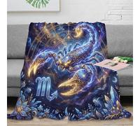 ASDFGHJKLZA Zodiaque Scorpion Plaid Couverture Impression 3D Céleste Flanelle Douce Moelleuse Peluche Lit Canapé Filles Enfants Adultes Cadeau Respirant Chaud 40x50inch(100x130cm)