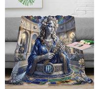 ASDFGHJKLZA Zodiaque Vierge Peluche Impression 3D Constellation Flanelle Plaid Couverture Douce Chaude Moelleuse Lit Canapé Filles Enfants Adultes Cadeau Respirant Doux 50x60inch(127x152cm)