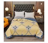 ASDFGHT Couette Imprimée 220x240 Soie de Mûrier en Coton, Couette D'été Simple et Double Lavable, Fine Respirante et Agréable pour La Peau Couverture (Color : E, Size : 220x240cm(87x95ft)(2kg))