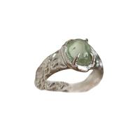 Bague Tourmaline Verte Naturelle Irrégulière Cristal Argent Couleur Bague Réglable Femme Anneaux Pierre Ouverte Reiki Balance Cheville Doigt Anneaux Anneau D'Éternité pour Femme Fille Homme