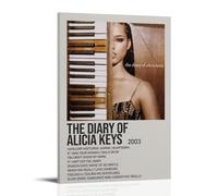 ASDGHIAWEUWQ Alicia Keys Album The Diary Of Alicia Keys Poster Moderne, Rétro Art Esthétique Toile Peinture Art Poster Couverture Murale 40 x 60 cm Style Cadre