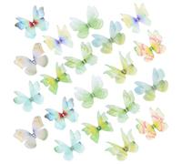 ASDIIT Lot de 20 pinces à cheveux en forme de papillon réalistes pour femme, petites pinces à strass dégradées, accessoires de cheveux féériques pour Noël, Halloween, rave, festival, cadeau