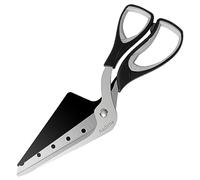 Asdirne Ciseaux à pizza multifonctionnels roulette à pizza avec pelle lame tranchante acier inoxydable qualité alimentaire poignée souple 27 cm noir/gris