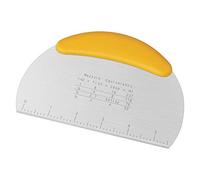 Asdirne Corne Patisserie, Grattoir à pâte, Coupe-Pâte avec Lame en Acier Inoxydable de Qualité Alimentaire et Poignée en TPR Souple, 16 CM, Grattoir à Pâtisserie, Jaune