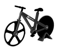Asdirne Roulette à pizza en forme de vélo avec lames anti-adhésives en acier inoxydable super tranchantes, cadeau fantaisie, 19 cm, noir