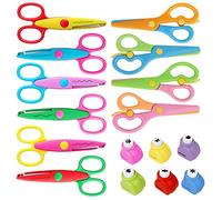 Asdirne Set de Ciseaux Enfants, Ciseaux Cranteurs Enfants, Une Variété de Motifs Amusants, contient 6 Ciseaux Zigzag Pour Enfants, 4 Ciseaux Enfants et 6 Perforatrices à Papier, Couleurs Assorties