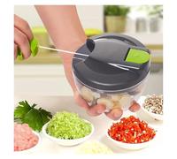 ASDJKL Fournitures de bar de cuisine 500/900 ml - Robot de cuisine manuel - Hachoir à légumes à manivelle - Hachoir à ail portable - Coupe-oignons - Fruits et herbes - Accessoires de cuisine (bleu