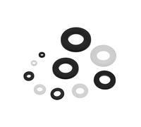 ASDJKL Hardware Fittings Lot de 700 rondelles plates en nylon blanc/noir pour plomberie, joints toriques, boulons métriques M2 M2,5 M3 M4 M5 M6 M8 M10 M12 Rondelles d'étanchéité (700 pièces noires)