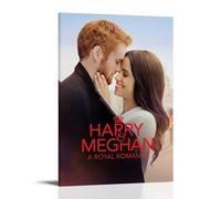 ASDJWAUEYWEH Harry & Meghan Poster sur toile - Décoration murale vintage - Art esthétique - Décoration pour salon, chambre à coucher - 40 x 60 cm - Style cadre