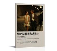 ASDJWAUEYWEH Poster sur toile de minuit à Paris - Décoration murale vintage - Art esthétique - Décoration pour salon, chambre à coucher - 30 x 45 cm - Style cadre