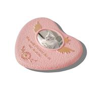 ASDMAOE Pierre Tombale Chien en Résine - Images Commémoratives pour Chien - Résistant aux Intempéries - Objets Commémoratifs et Funéraires - Décoration Funéraire pour Chien(Angel Heart - Pink)