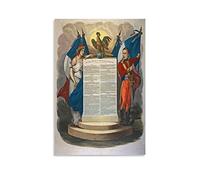 ASDSA Poster vintage sur toile Constitution de la République française, décoration murale moderne pour chambre à coucher (20 x 30 cm)