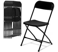 Asdsed Lot de 6 chaises pliantes étanches et stables, jusqu'à 160 kg, peu encombrantes, légères et pratiques, pour l'extérieur, l'intérieur, le balcon, la cuisine, la salle à manger, noires