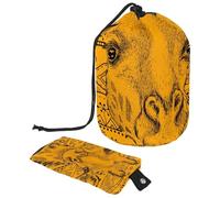 asebiunh Trousse de maquillage de voyage multifonctionnelle avec poche de rangement ronde Motif girafe ethnique tribal, multicolore, 9.9x6.9in/25.2x17.6cm