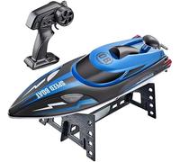ASEDRFY mclxtoys Barco RC, Barco de Juguete lancha rápida Con Control Remoto de Alta Velocidad 2.4G Con UNA Velocidad de 25 km, Barco Con Control Remoto de Agua para niños, Con batería.