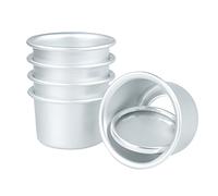 ASEELO 5pcs Mini Moule à Gâteau Rond, Moule à Gâteau En Alliage D'aluminium avec Fond Amovible, Moule De Cuisson Pan DIY Outils De Cuisson