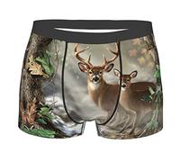 ASEELO Boxer pour homme avec système solaire de galaxie en polyester extensible, Cerf camouflage, L