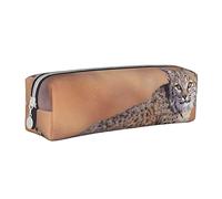 ASEELO Canada Lynx Trousse à crayons en cuir imprimé avec fermeture éclair, trousse de papeterie portable, petite trousse de maquillage