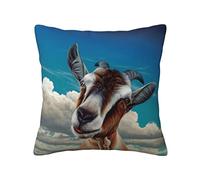ASEELO Coussin décoratif en forme de chèvre - 45,7 x 45,7 cm - Pour salon, chambre à coucher, canapé, extérieur