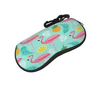 ASEELO Étui à lunettes de soleil souple en néoprène avec fermeture éclair pour femme et homme, flamant rose, glasses case