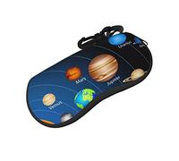 ASEELO Étui à lunettes de soleil souple en néoprène avec fermeture éclair pour femme et homme, Système solaire extérieur., glasses case