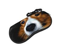ASEELO Étui à lunettes doux en néoprène avec fermeture éclair pour homme et femme Motif petits singes, Chien berger Shetland, glasses case