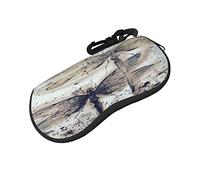 ASEELO Étui à lunettes en néoprène souple avec fermeture éclair pour homme et femme, Libellule moderne, glasses case
