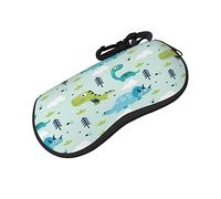 ASEELO Étui à lunettes en néoprène souple avec fermeture éclair pour homme et femme, Motif dinosaure., glasses case