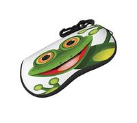 ASEELO Étui à lunettes en néoprène souple avec fermeture éclair pour homme et femme Motif écailles de dragon, motif grenouille vert, glasses case