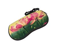 ASEELO Étui à lunettes en néoprène souple avec fermeture éclair pour homme et femme Motif léopard, Fleurs de lotus, glasses case