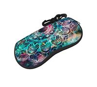 ASEELO Étui à lunettes en néoprène souple avec fermeture éclair pour homme et femme Motif léopard, Fleur colorée., glasses case