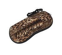 ASEELO Étui à lunettes souple en néoprène avec fermeture éclair pour homme et femme Motif léopard, Motif léopard, glasses case