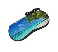 ASEELO Étui à lunettes souple en néoprène avec fermeture éclair pour homme et femme Motif phare de mer, Plage romantique., glasses case