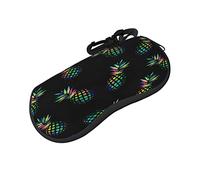 ASEELO Étui à lunettes The Seaside Lighthouse Étui à lunettes en néoprène souple avec fermeture éclair pour homme et femme, Ananas, glasses case