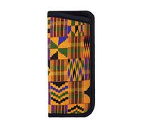 ASEELO Étui de protection souple pour lunettes de soleil Motif losange à carreaux, Motif ethnique africain, Medium