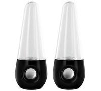 ASEELO Haut-parleurs portables avec lumières LED pour fontaine à eau dansante, décoration pour bureau, table de chevet, pour PC, ordinateur portable, téléphone portable (noir)