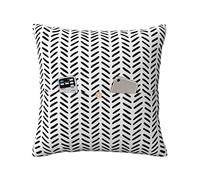 ASEELO Housse de coussin avec motif noir et blanc imprimé double face avec fermeture éclair invisible et 2 poches