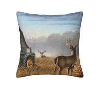 ASEELO Housse de coussin carrée motif chasse de cerf 30/40/45/50 cm