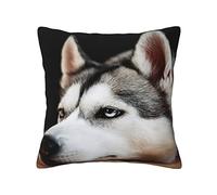ASEELO Housse de coussin décorative avec motif chien husky double face et fermeture éclair invisible