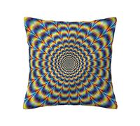 ASEELO Housse de coussin décorative carrée en polaire double face Motif illusion d'optique