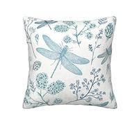 ASEELO Housse de coussin libellule avec fermeture éclair invisible pour canapé, lit, jardin, voiture 30/40/45/50 cm