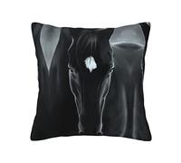 ASEELO Housse de coussin motif cheval noir, 45,7 x 45,7 cm, pour salon, chambre à coucher, canapé, extérieur