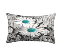 ASEELO Housses de coussin 60 x 40 cm, motif marguerites, impression double face, housse de coussin avec fermeture éclair invisible, taie d'oreiller décorative pour canapé